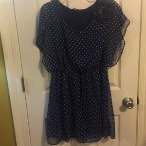 Navy polka dotted dress